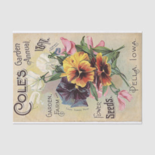 Cole's Garden Annual 1897 Flowers Vintage Catalogu Tissue Paper