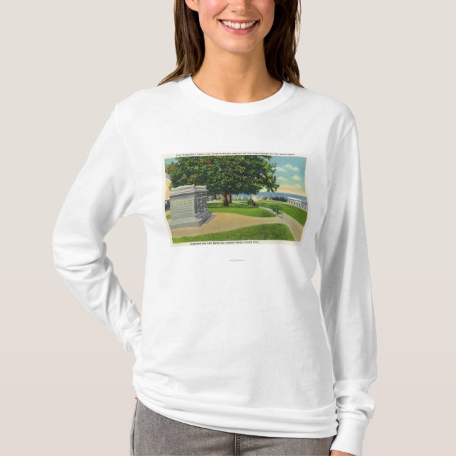 Coles Hill View of Mayflower Burial Monument T-Shirt (Front)