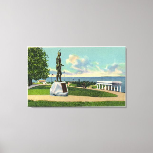 Coles Hill View of the Massasoit Statue Canvas Print (Front)