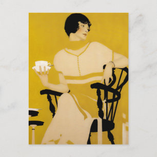 Coles Phillips Dinnerware Ad “A Cup Of Tea” Postcard