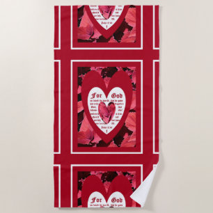 Coleus Close-up with John 3:16 Beach Towel