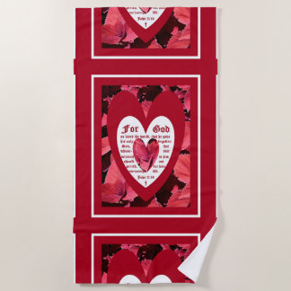 Coleus Close-up with John 3:16 Beach Towel