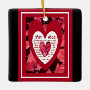 Coleus Close-up with John 3:16 Ceramic Ornament