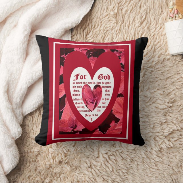 Coleus Close-up with John 3:16 Cushion (Blanket)