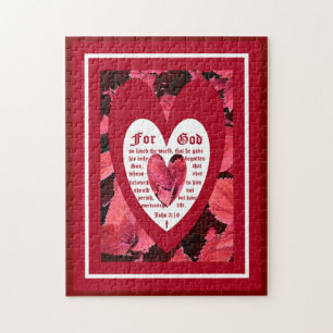Coleus Close-up with John 3:16 Jigsaw Puzzle