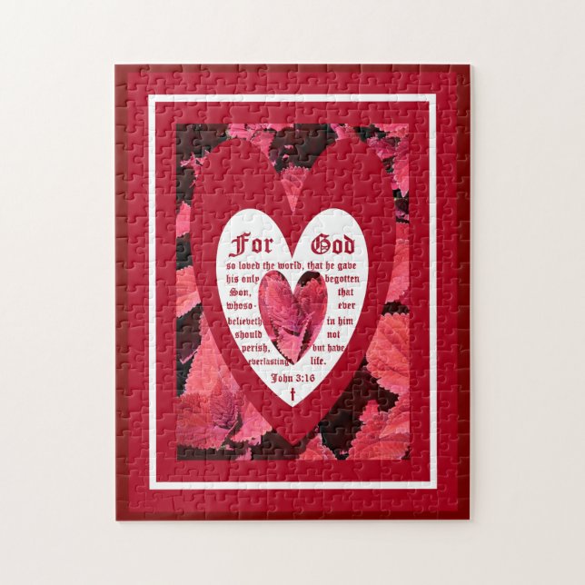 Coleus Close-up with John 3:16 Jigsaw Puzzle (Vertical)