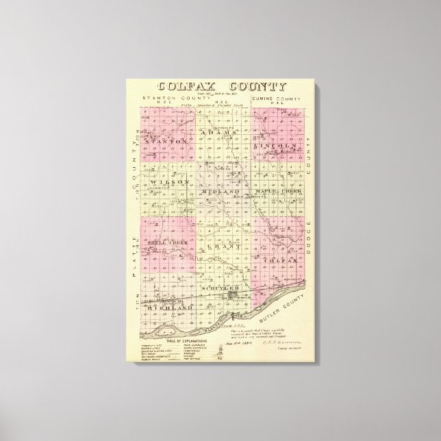 Colfax County, Nebraska Canvas Print (Front)
