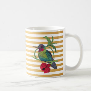 Colibri Bird Gold Stripes Illustration Mug