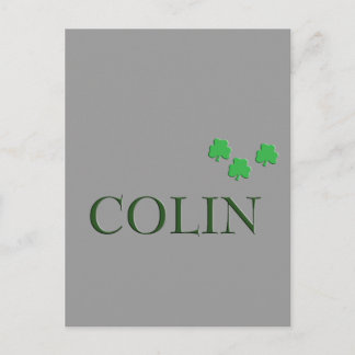 Colin Irish Name Postcard