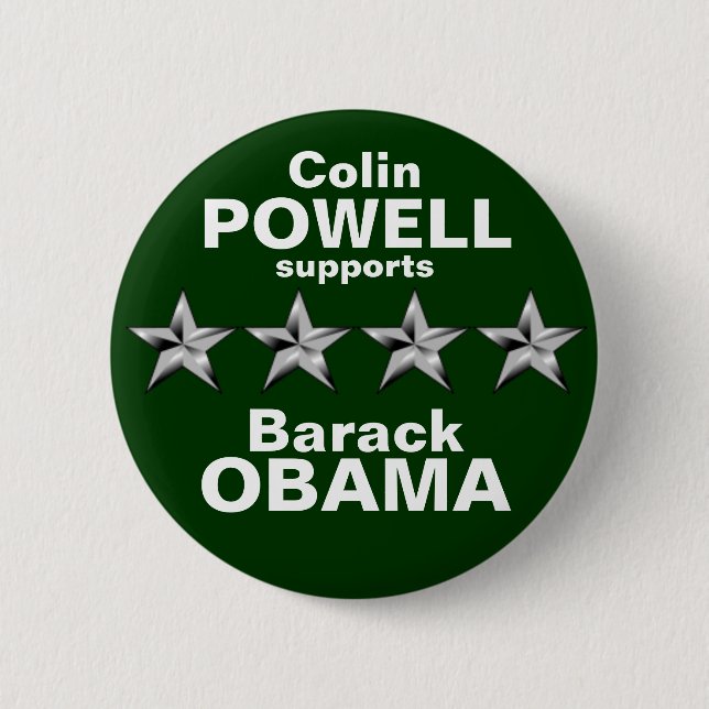 Colin Powell 6 Cm Round Badge (Front)