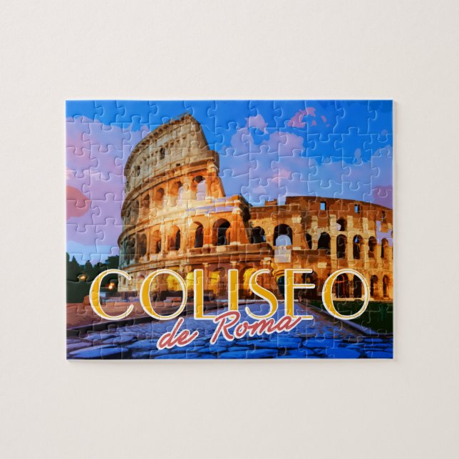 Coliseo de Roma Italy Summer Travel Postcard Jigsaw Puzzle (Horizontal)