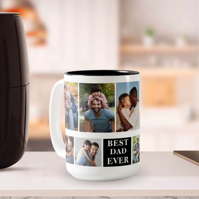 Collage 10 Photos Best Dad Ever, Funny Mug For Dad (Creator Uploaded)