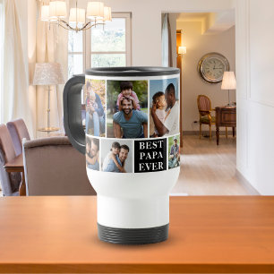 Collage 10 Photos Best Papa Ever Travel Mug