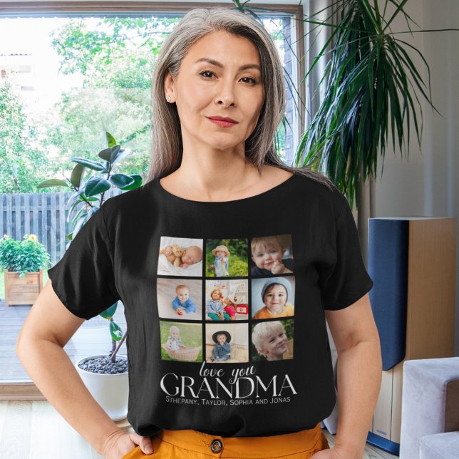 Collage 9 Photos for Grandma Love You T-Shirt (Creator Uploaded)