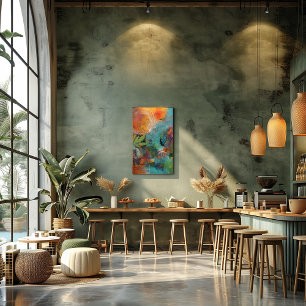 Collage Abstract of Leaves and Circle Photo Print