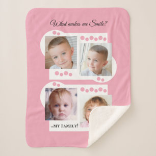 Collage add your own custom photos pink sherpa blanket
