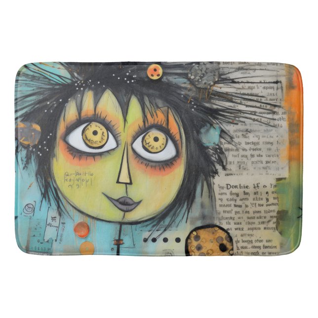 Collage Art Girl Lady 3 Bath Mat (Front)