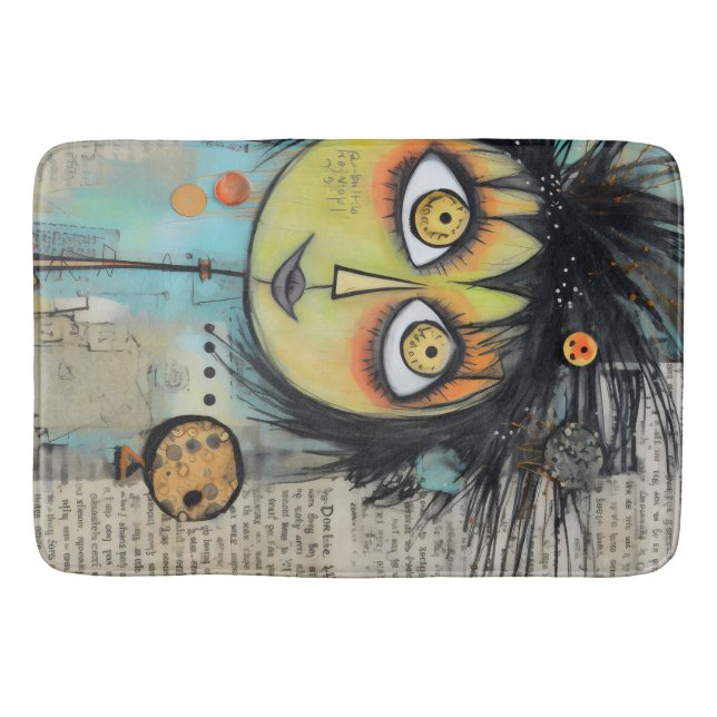 Collage Art Girl Lady 3 Bath Mat (Front)