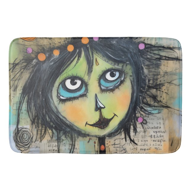 Collage Art Girl Lady 5 Bath Mat (Front)