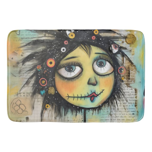 Collage Art Girl Lady 6 Bath Mat (Front)