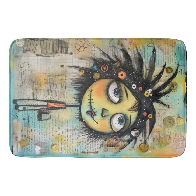 Collage Art Girl Lady 6 Bath Mat (Front)
