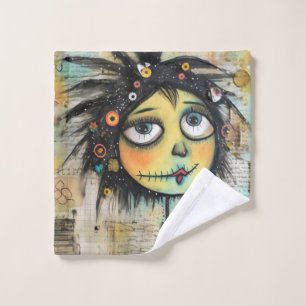 Collage Art Girl Lady 6 Bath Towel Set