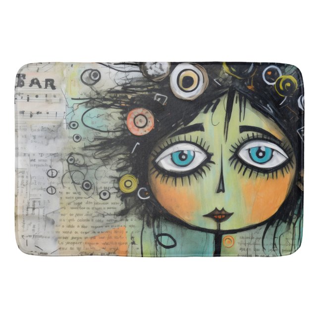 Collage Art Girl Lady 8 Bath Mat (Front)