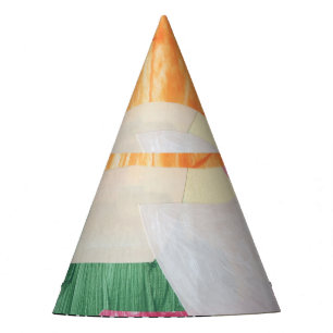 Collage art, modern colorful abstract. party hat