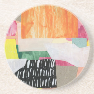 Collage art, modern colourful abstract. coaster