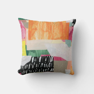 Collage art, modern colourful abstract. cushion