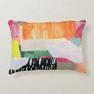 Collage art, modern colourful abstract. decorative cushion