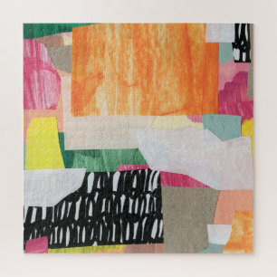 Collage art, modern colourful abstract. jigsaw puzzle