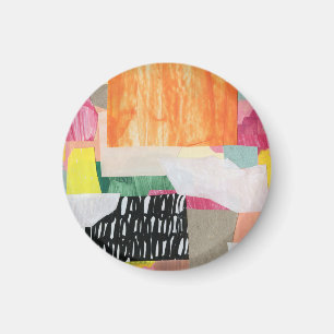 Collage art, modern colourful abstract. magnet