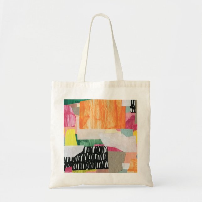 Collage art, modern colourful abstract. tote bag (Front)