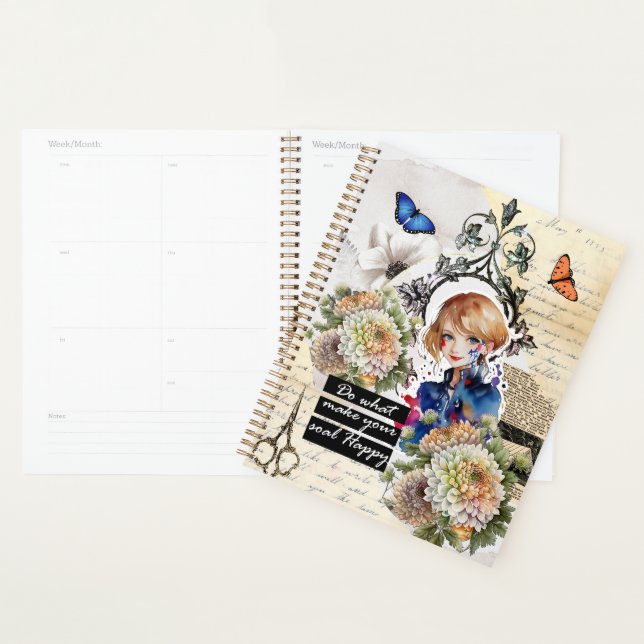Collage Art November, Chrysanthemum Planner (Display)