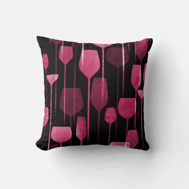 Collage Art: Party Drinks Pattern. Cushion (Front)