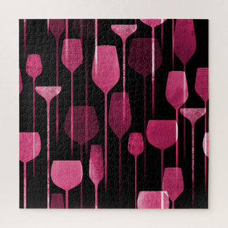 Collage Art: Party Drinks Pattern. Jigsaw Puzzle