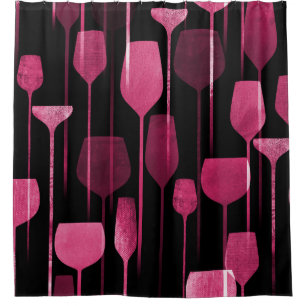 Collage Art: Party Drinks Pattern. Shower Curtain