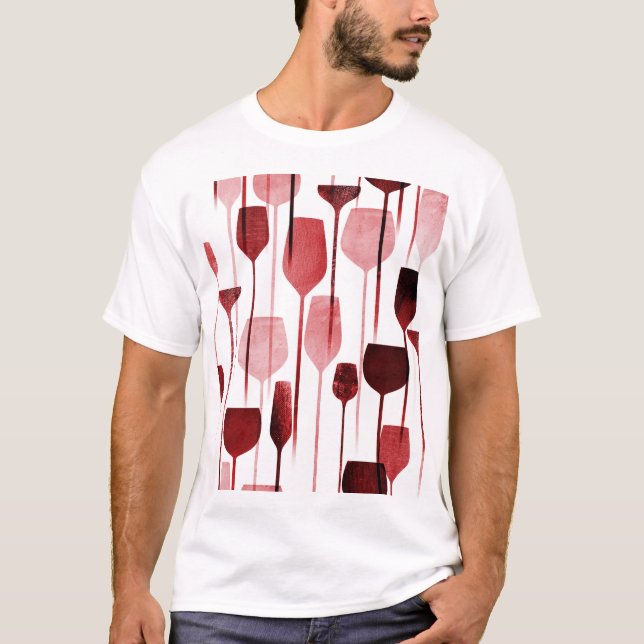 Collage art: party drinks pattern. T-Shirt (Front)