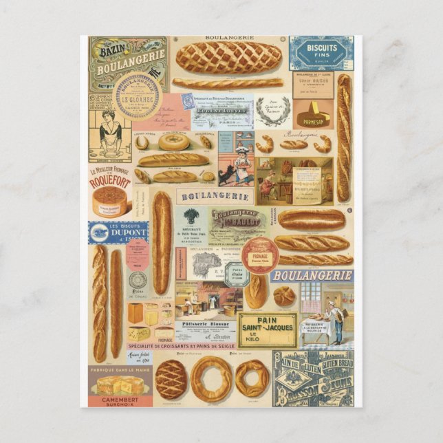 Collage boulangerie et fromages postcard (Front)