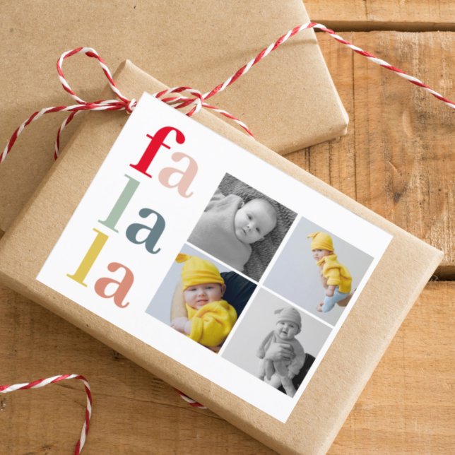 Collage Christmas Four Photos | Colourful Falalala Postcard (Creator Uploaded)