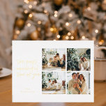Collage Christmas Four Photos | Wonderful Holiday<br><div class="desc">Christmas Photo Family | Holiday Hugs Postcard</div>