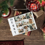 Collage Christmas Nine Photos | Merry Postcard<br><div class="desc">Collage Christmas Nine Photos | Merry</div>