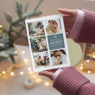 Collage Christmas Photo   Merry Christmas   Blue