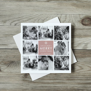 Collage Christmas Photo Merry Christmas Pink