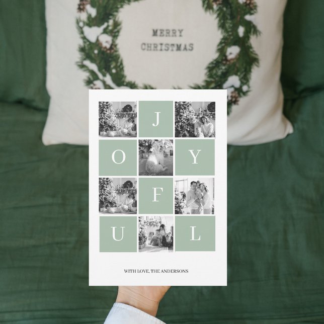 Collage Christmas Photo | Pastel Green Joyful  (Creator Uploaded)