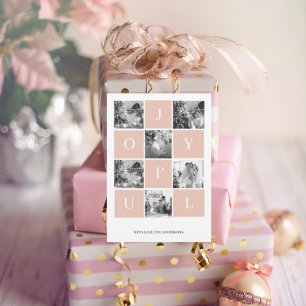 Collage Christmas Photo   Pastel Pink Joyful