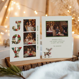 Collage Christmas Photos Patchwork Joy Holiday Card