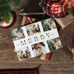Collage Christmas Six Photos   Merry Holiday Postc Postcard