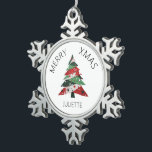 Collage Christmas Tree<br><div class="desc">Features a collage Christmas tree in a colour palette of red and green. Personalise with a name.</div>
